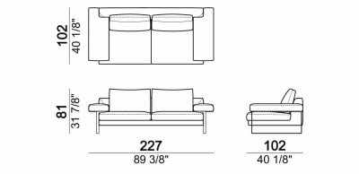 Dimensions 2 seater sofa (018602)