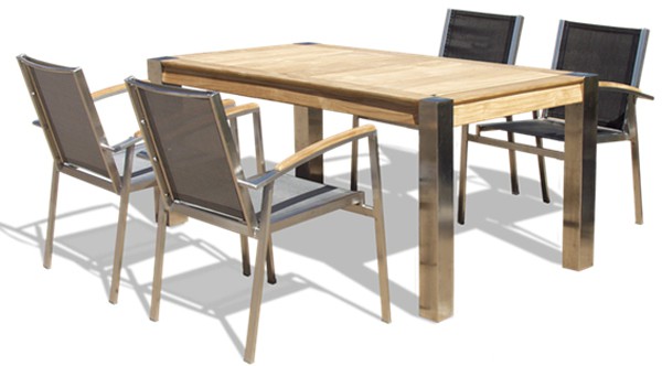 Mesa comedor y sillas jardin diseño teca