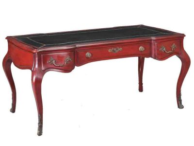 Despacho rojo escritorio Luis XV | Louis XV | Louis 15 tablero cuero