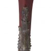 Detalle pie adornos metal despacho Luís XVI | Escritorio Louis XVI rojo veneciano y tablero de piel