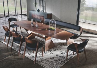 Designer dining chair in walnut 2