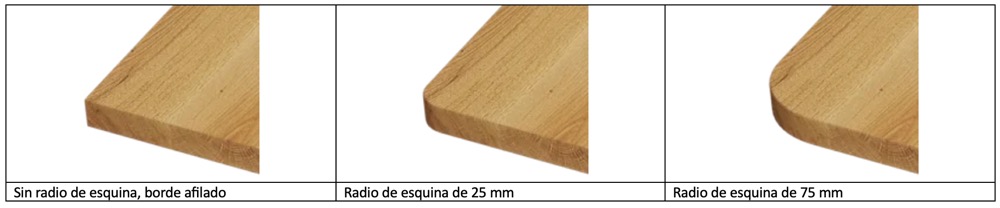 Esquinas de mesa de madera maciza ASC MZ ES