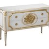 Cómoda estilo clásico Louis XVI blanca y oro mueble gama alta producción italiana