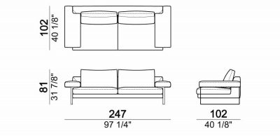 Dimensions 2.5 seater sofa (018603)