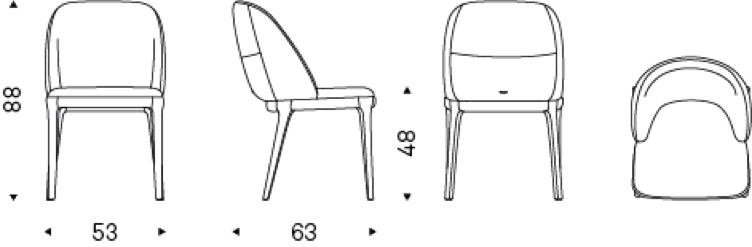 Italian chair Mariel dimensions
