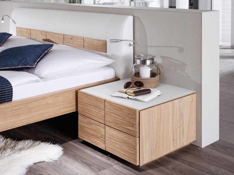 Muebles dormitorio gama alta cama mesilla  roble diseño
