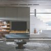 Designer tv and entertainment unit in solid walnut wood 3
