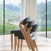 Silla de diseño producción austriaca madera y cuero