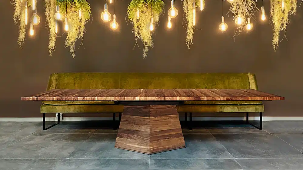 Mesa de comedor de madera maciza de diseño moderno de lujo de 300 cm, 400 cm y 500 cm para 20 a 25 comensales 6