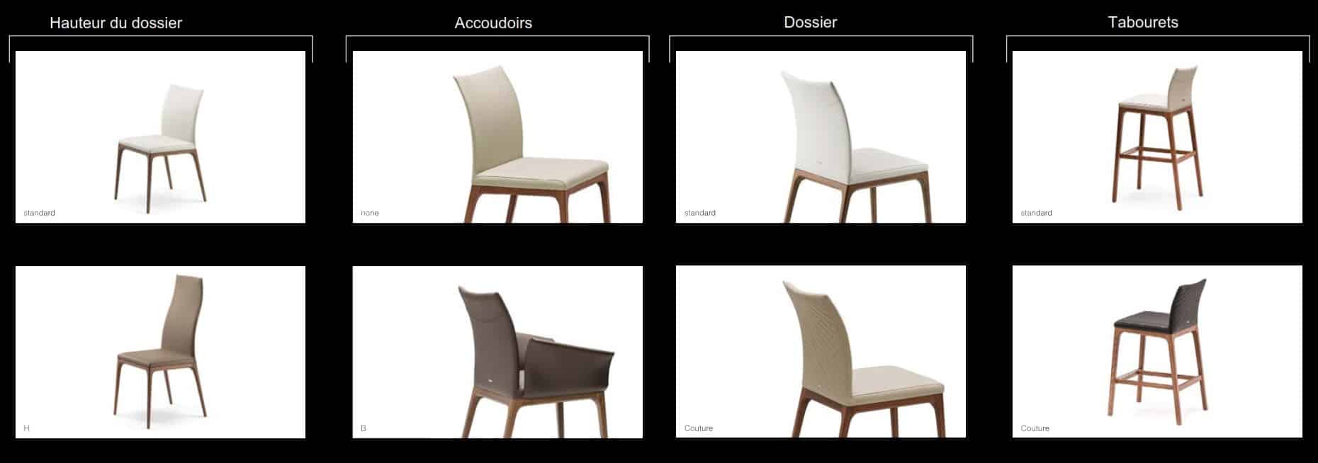 Versions ARCADIA chair
