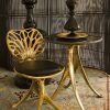 Mesa y silla bronce de diseño, muebles de lujo