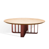 Mesa de café redonda de madera maciza de lujo Lamello 1