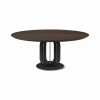 designer round wooden table
